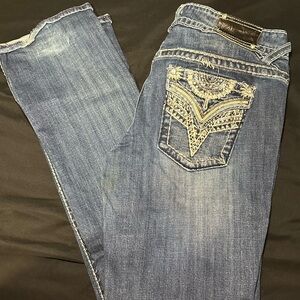 Vigoss Blue Boot Cut Jeans with Ornate Embellishments